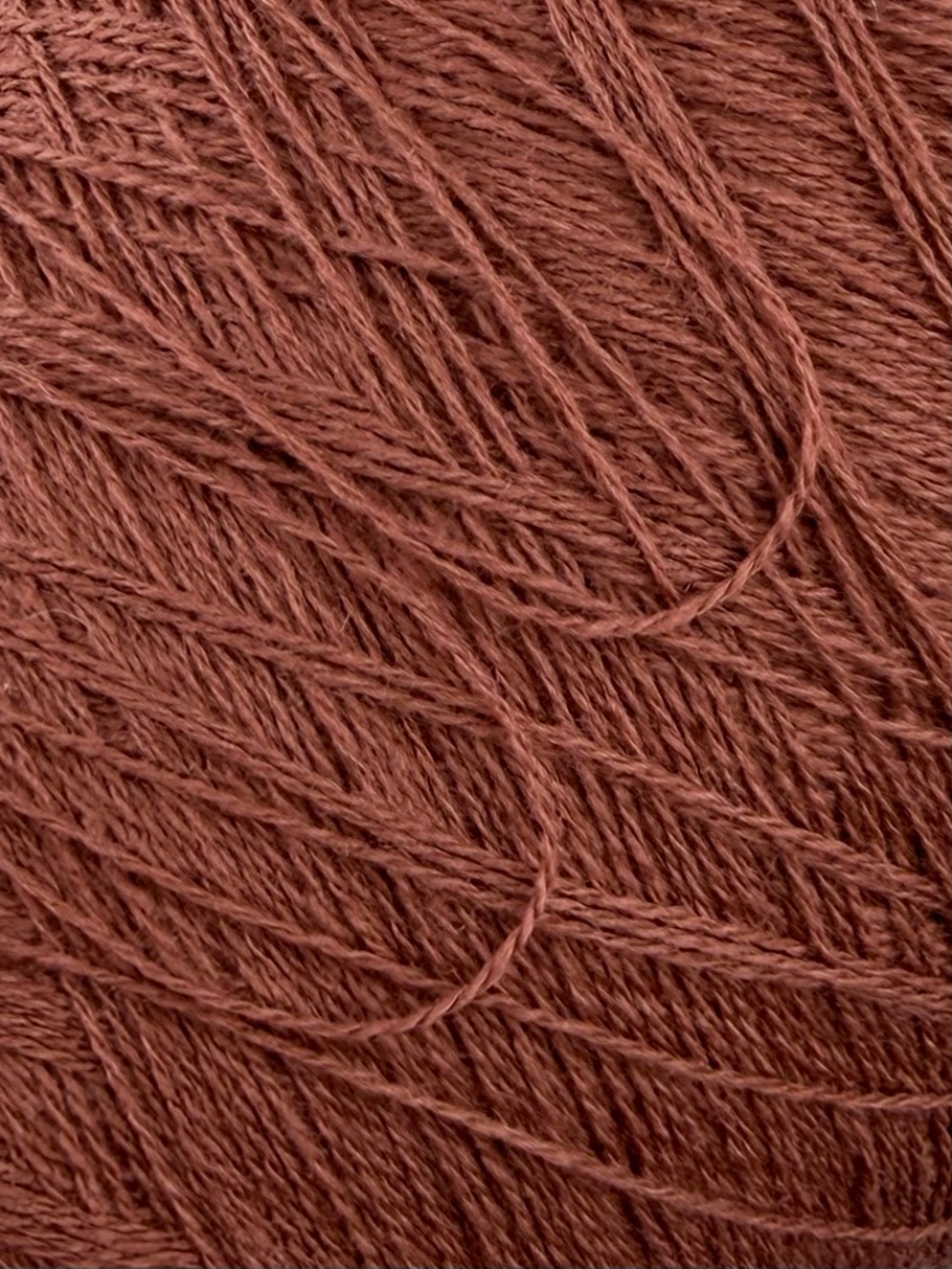 Loro Piana Lana Cash Nm 2/18 – Fil 90% Laine Mérinos 10% Cachemire col. Terracotta cuivré chaleureux
